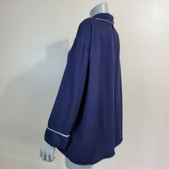 ARITZIA Wilfred "Char" Navy Pajama Top Blouse Size L - Picture 8 of 14